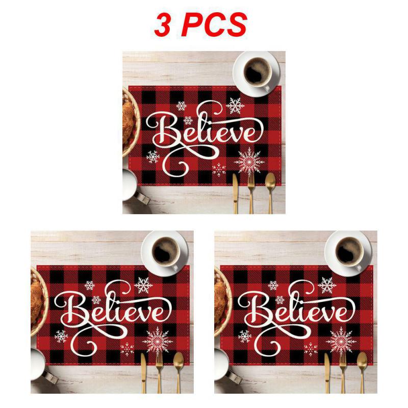 Новая Рождественская цифровая печатная салфетка для стола Праздничная вечеринка Обеденный стол Теплоизолирующая Противозагрязняющая Подставка для стола