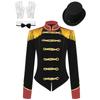 Womens Circus Ringmaster Outfit Fringed Jacket Hat Gloves Set for Halloween Performances