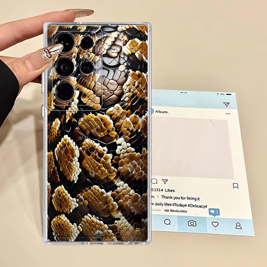 Чехол-накладка с узором под змею для Samsung Galaxy S26 S24 S25 Edge S21 S22 FE S23 Ultra Note 20 Ultra 10 S20 Plus