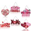 Day Valentines Paper Door Hanging With Heart Flower Design For Decor Party