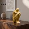 White Desk Ornaments Mosaic Abstract Figure Sculpture, Resin Thinker Statue for Home Sculptures Decor, Modern Art Figurine Bookshelf TV Stand Entryway