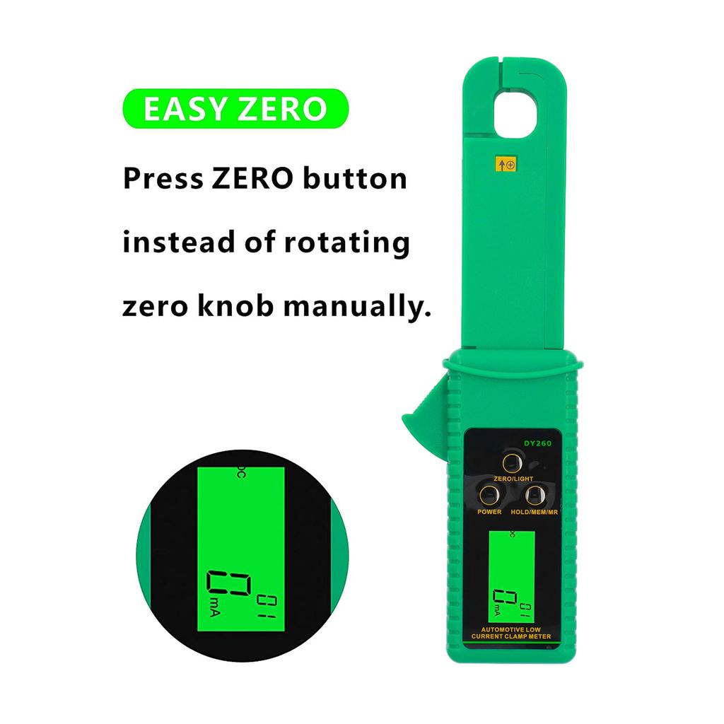 Автомобильный измеритель тока утечки переменного и постоянного тока 0 мА‑60 А Портативный слаботочный тестер с защитой от помех, бесконтактный для автомобильной промышленности