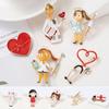 1PC Backpack Heart Shaped Electrocardiogram Pin Jewelry Stethoscope Brooch Doctor Lapel Nurse