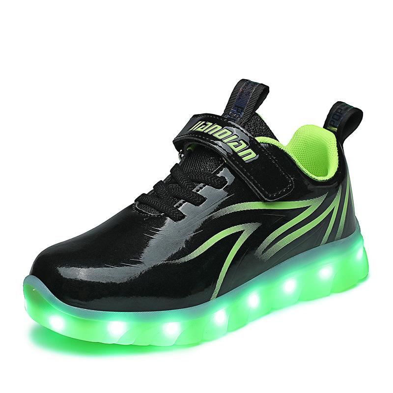 Новые светодиодные светящиеся туфли для зарядки Marquee Boys and Girls Luminous Classmates Sports Shoes Trending Shoes