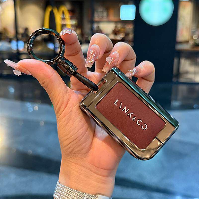 High-End Leather Metal Key Case: Fits Lynk & Co Models 03, 07, 09 - Full Coverage Protection for Remote Key Fob