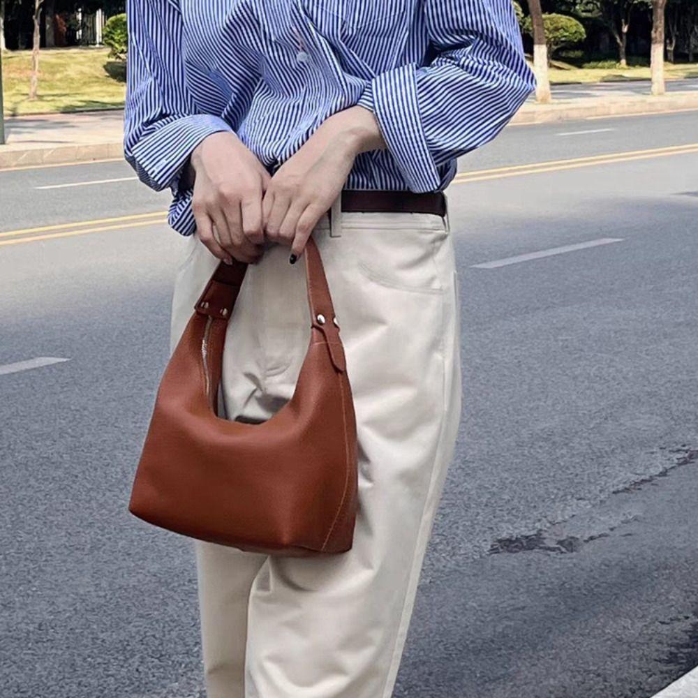 Large Capacity Shoulder Bag Korean Style French Style Handbag Elegant PU Hobo Bag Outdoor