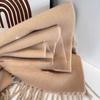 Double-sided Wool Cashmere Scarf Women's High-end Autumn and Winter Presbyopia Letter Shawl
