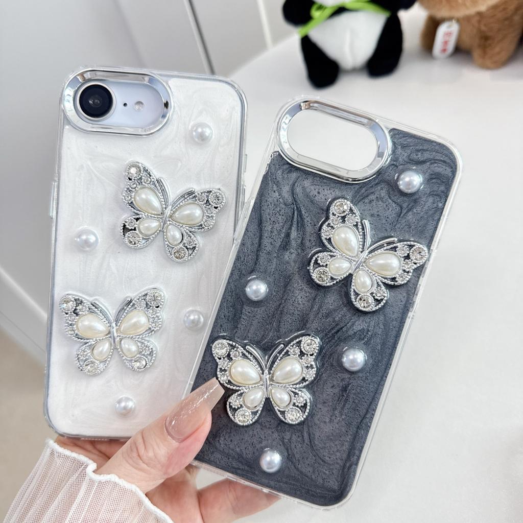 Новая модель подходит для чехла для мобильного телефона iPhone16ProMax, перламутровая стразовая бабочка 15promax, Apple 14pro12.