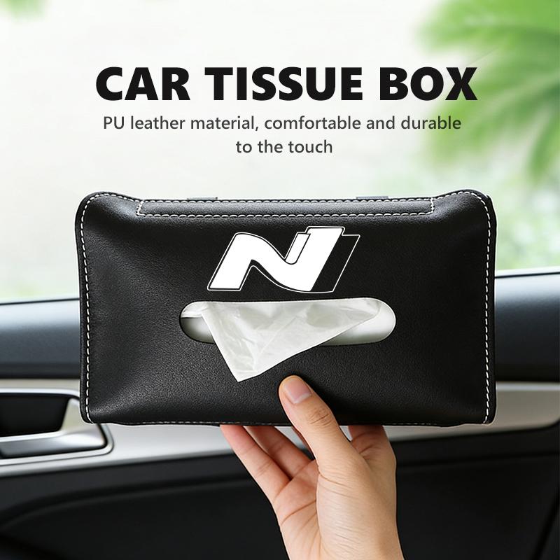 Car Tissue Box Towel Sets Sun Visor Tissue Holder Interior Storage For Hyundai N Line Tuscon NX4 I20 I30 I10 Sonata Elantra X12
