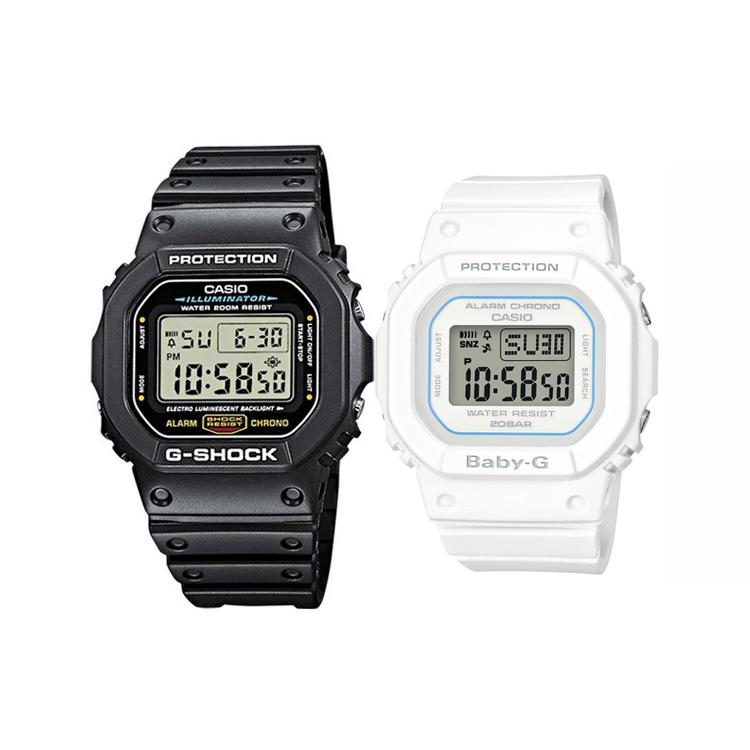 Casio Унисекс Серия Парных Настольных Часов Серого Цвета DW-5600E-1VP+BGD-560-7A