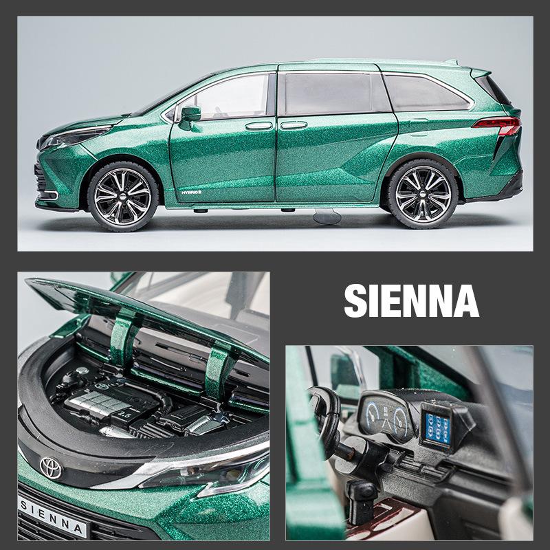 1/24 масштаб Sienna MPV, литая под давлением модель автомобиля, игрушечный автомобиль с откатным механизмом, звуком и светом для детей, коллекция подарков для мальчиков и девочек