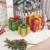 3 шт. Рождественские светящиеся подарочные коробки с функцией памяти, портативные светящиеся подарочные коробки на батарейках, рождественские украшения