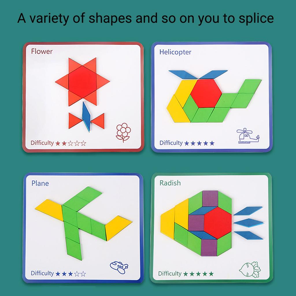 155 шт. набор деревянных узоров головоломка геометрической формы для детского сада классическая образовательная игрушка Монтессори Танграм