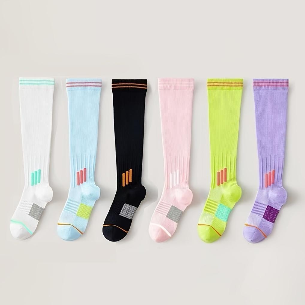 3Pairs Women'S Sports Socks, Compression Slimming Calf Socks, Summer Thin Professional Sports Running Jump Rope Fitness Yoga Compression Socks, Mid