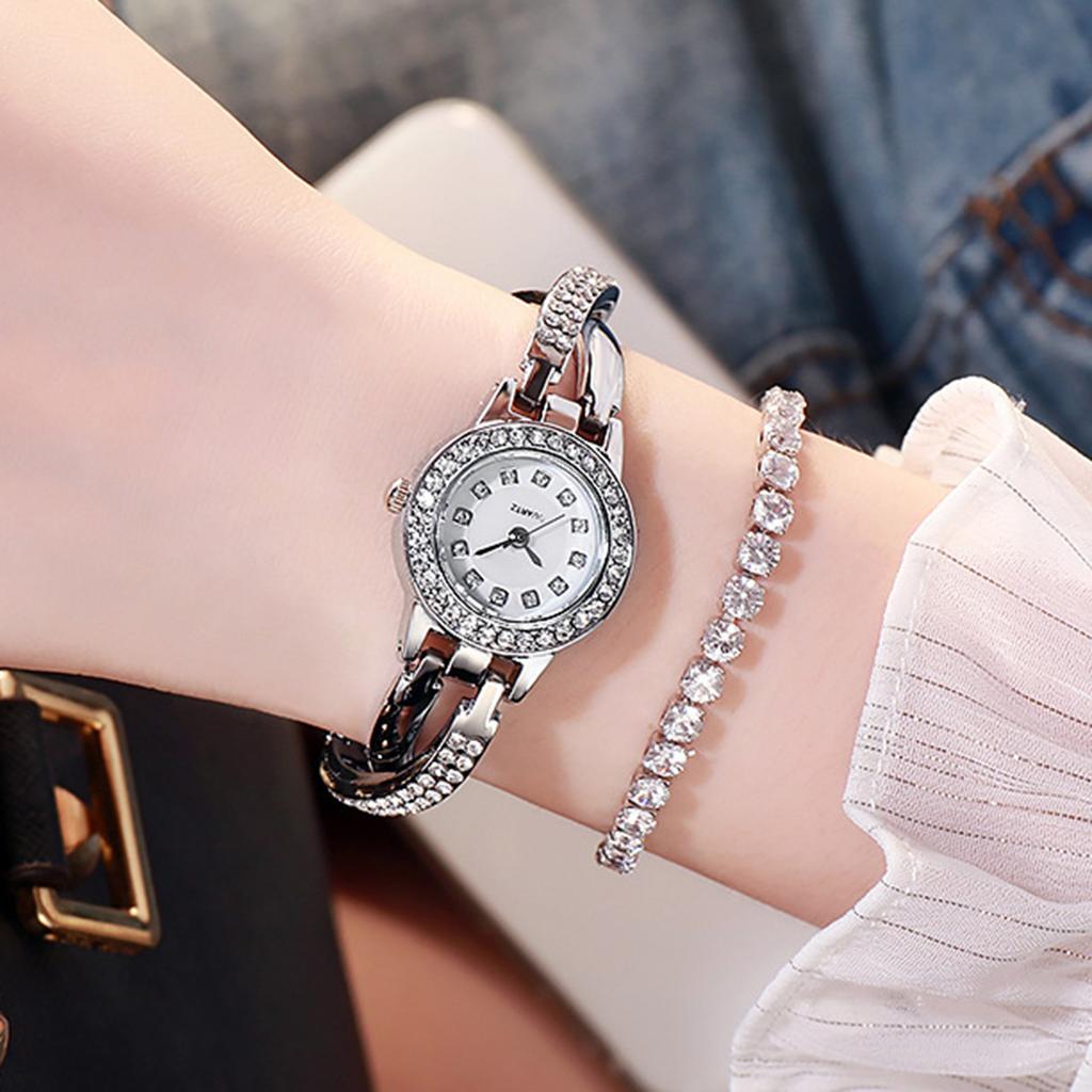 Classic Quartz Ladies Watch Easy to Read Dial Metal Band Elegant Bracelet Wristwatch for Girlfriend Birthday Gift