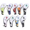 9Pcs Golf Iron Head Covers Sleeve Digital Zipper Sport Pattern Protective PU Waterproof