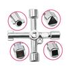 4-Way Universal Cross Triangle Wrench Key for Train, Electrical, Elevator, Cabinet, Valve - Alloy Triangle
