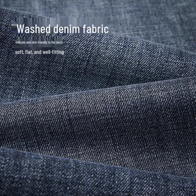 HLA Мужские вышитые джинсы прямого кроя с эластичной талией