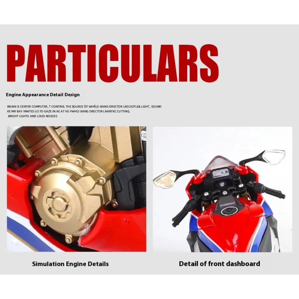 New 1/9 Honda CBR1000RR Alloy Die Cast Motorcycle Model Vehicle Collection Sound and Light Off Road Autocycle Toys Car