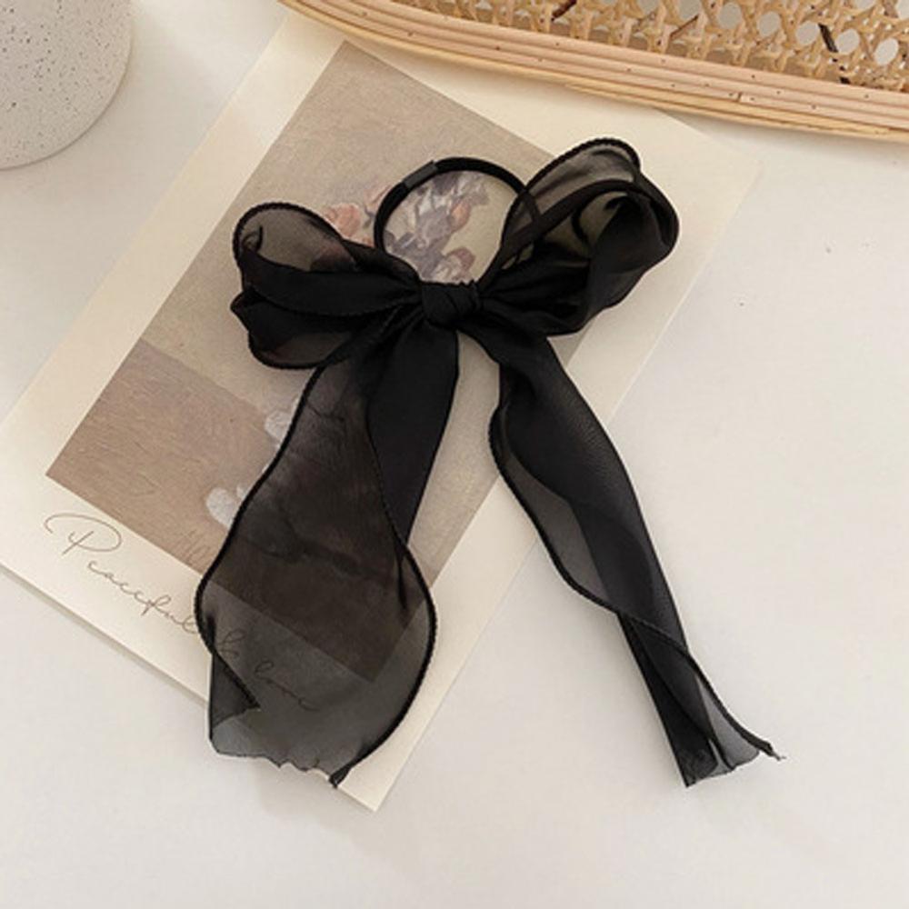 Летние однотонные кружевные резинки для волос из пряжи и ленты, женские резинки для волос с бантом, держатели для хвостиков, резинки для волос для девочек, аксессуары