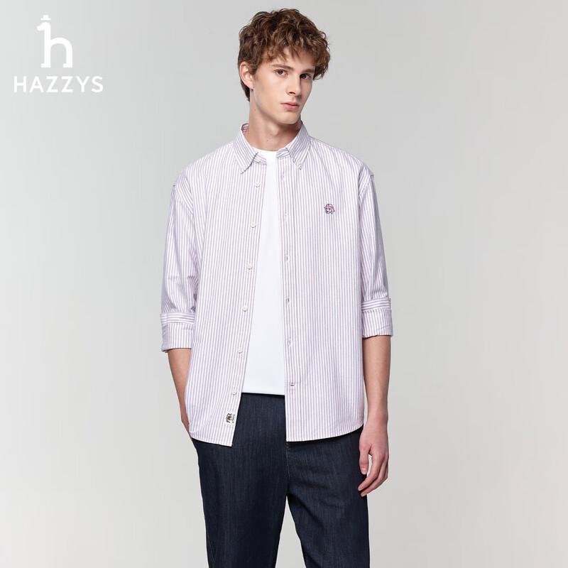Мужская рубашка HAZZYS PHIZ в полоску из оксфорда с длинным рукавом