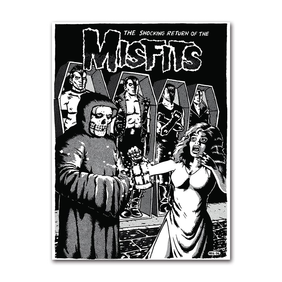 Винтажный хардкор хоррор панк The Misfits Живое фото Музыкальный концерт Арт постер Холст Живопись Настенные принты Картина Комната Декор для дома