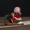 Фигурка Санта-Клауса в санях, светящаяся, керамическая статуэтка Санта-Клауса, светодиодная