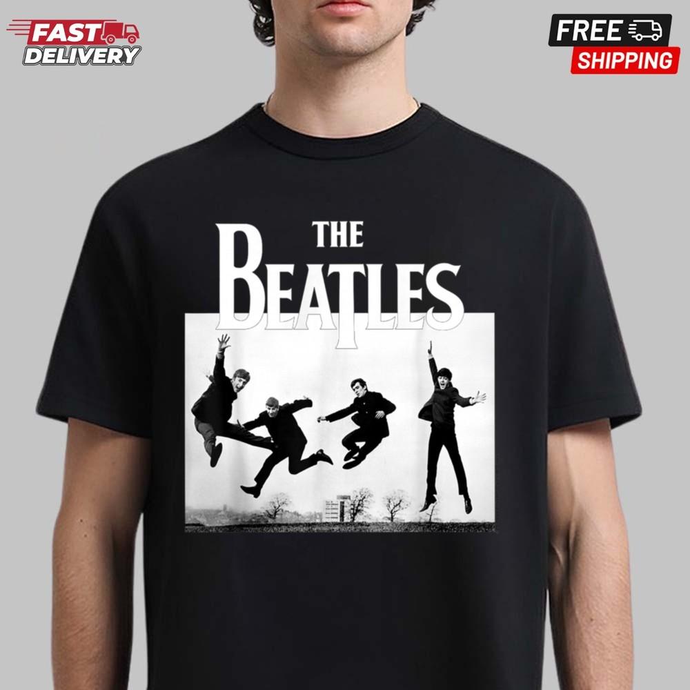 Футболка The Beatles Прыжок в парке Сефтон, Подарок для фаната, Унисекс футболка