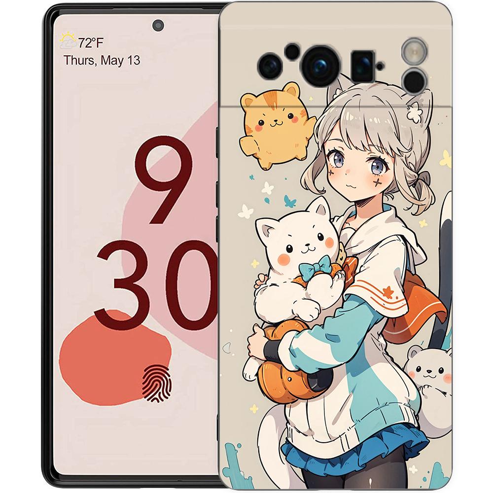 Чехол для телефона Google Pixel 8 7 6 Pro 8A 7A 6A, ТПУ-оболочка, Мягкий силикон, Ударопрочный, Черная крышка, Genshin Impact Wanderer