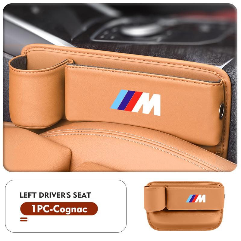 KHQB5 Car Seat Gap Storage Box Door Side Seat Gap Organizer Case For BMW Performance X1 X3 X5 E39 E46 E90 F20 E60 F30 M3 M5