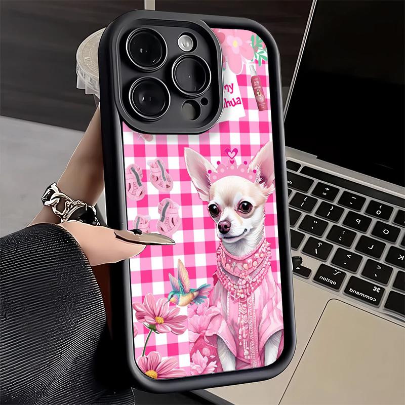 Чехол для телефона iPhone 17 Air 16E 15 16 Pro Max Щенок чихуахуа Собачка из чашки Чехол 14 Plus 13 12 Mini Мягкая оболочка Силикон Fundas