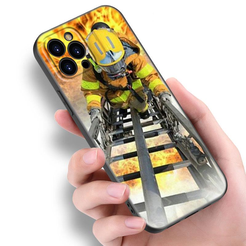 Герои-пожарные Пожарный Чехол для телефона для Apple iPhone 12 13 Mini 11 14 15 Pro Max 7 8 X XR XS SE 2020 2022 Черный силиконовый чехол