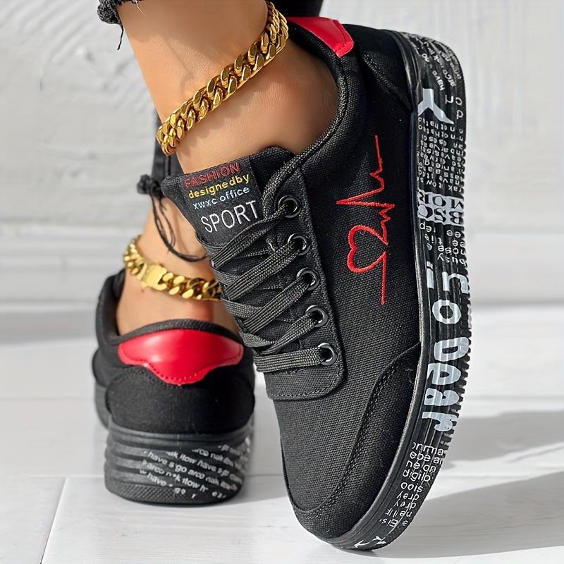 Женские повседневные кроссовки с принтом в виде сердечек, прогулочные туфли на мягкой подошве на платформе со шнуровкой, универсальные туфли для свиданий с низким берцем