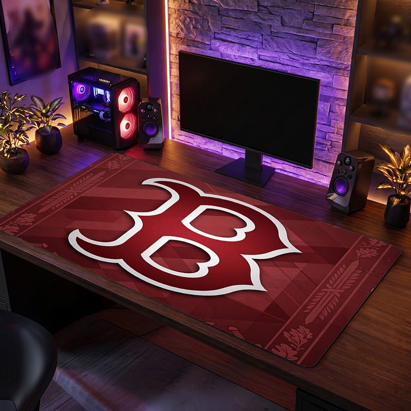 Boston Red Sox Pattern Mousepad Anti?Slip Rubber Desk Pad For Gaming Working Desktop Decoration