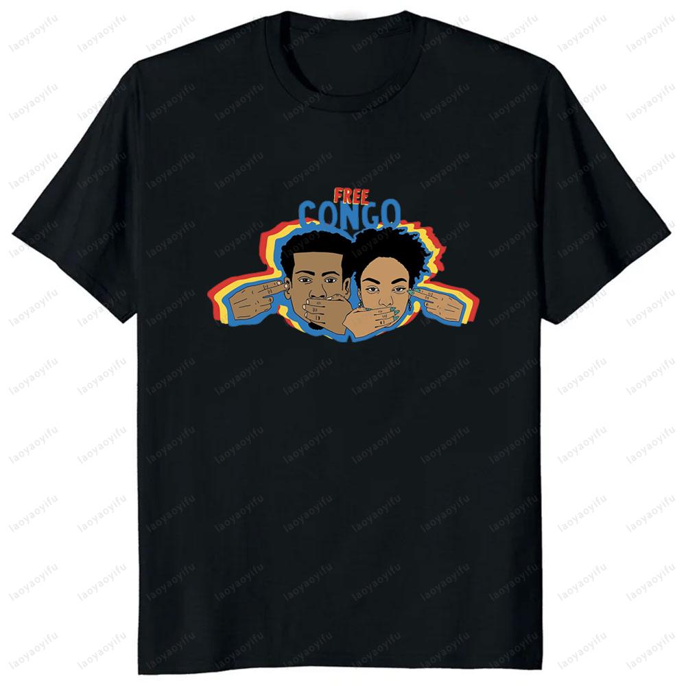 Футболка с принтом карты страны Конго COD Киншаса, с коротким рукавом, летняя модная одежда, свободная футболка, хип-хоп, кэжуал, хипстерская, мужская