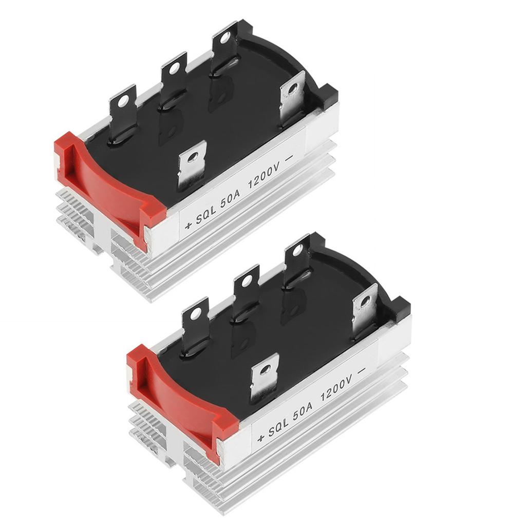 2pcs Bridge Rectifier 3 Phase Diode 50 Amp 1200V Aluminum