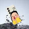 For Samsung Galaxy S24 FE Case Girl Holding Face Pattern Printing Straight Edge TPU Phone Back Cover