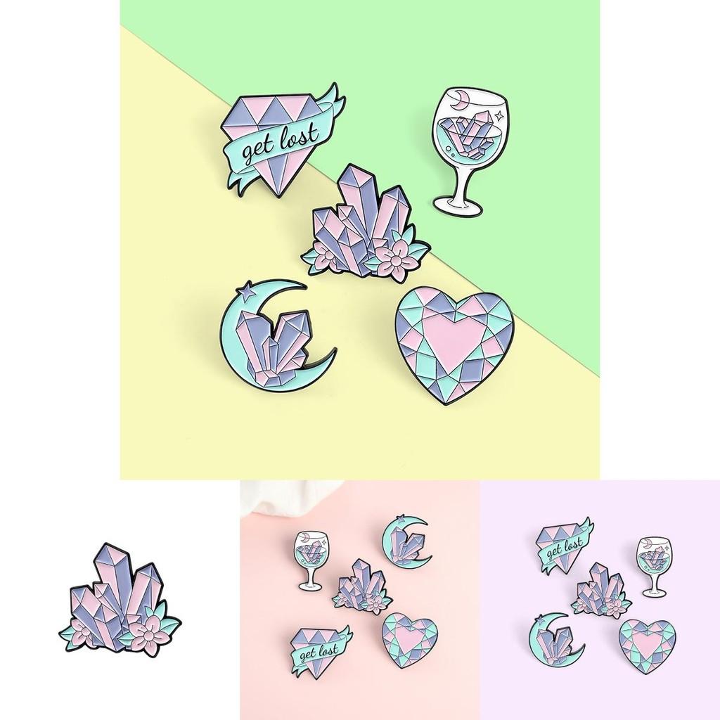 Unique Cartoon Gem Letter Heart Shaped Enamel Brooch For Men And Women Stylish Accessory