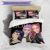 KPOP Hunter 3pcs Bedding Set Duvet Cover Closure Includes 1 Duvet Cover & 2 Pillowcases for All Seasons Bedroom Home Dorm Decor