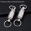 Unisex Titanium Alloy Rotating Keychain Quick Buckle