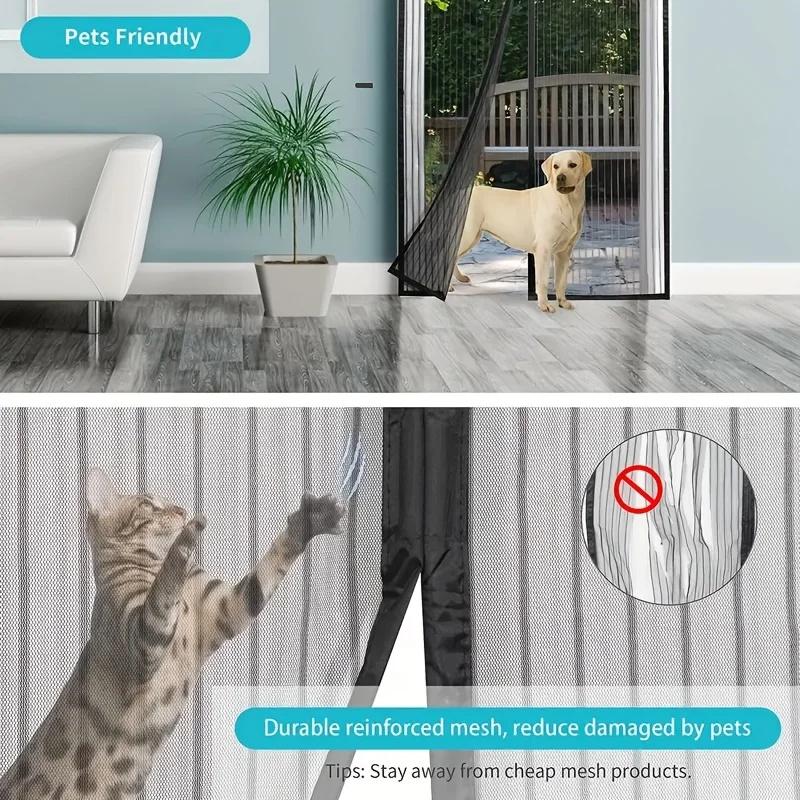 Магнитная дверная сетка москитная сетка черная муха насекомое невидимая самоклеящаяся для кухни в помещении гостиной