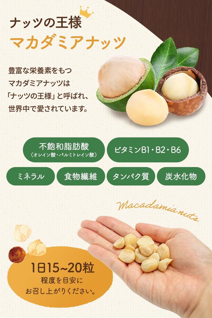 Sairin Shoten Macadamia Nuts Raw Unsalted Oil-Free Additive-Free 550g South Africa Origin