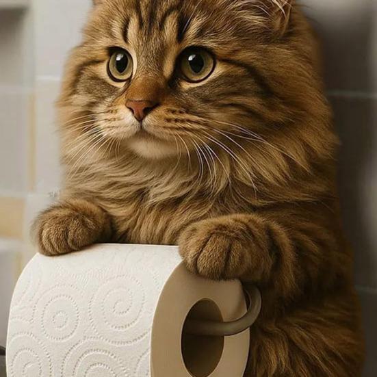 Cat Toilet Paper Holder Wall-Mounted Toilet Roll Holder Bathroom Kitchen Loo Roll Organizer for Cat Lovers Housewarming Gift