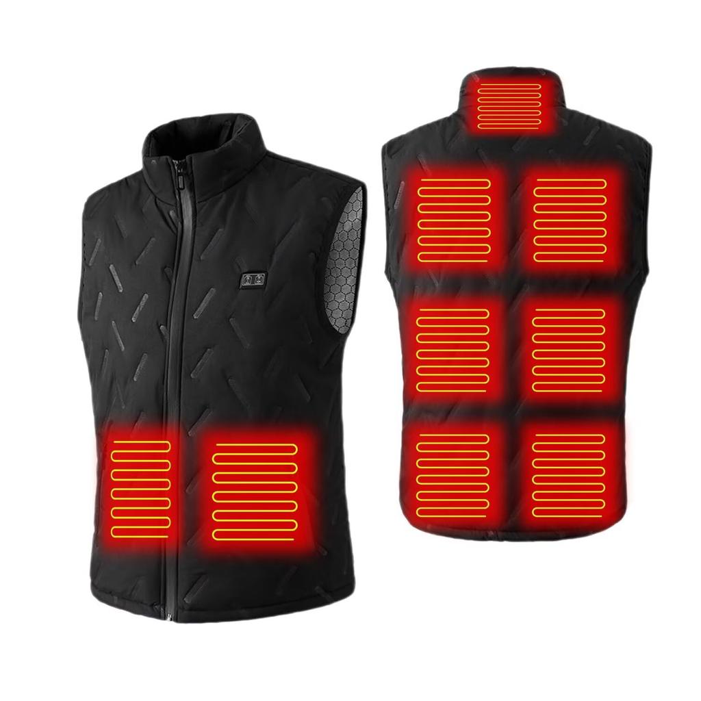 Yucahype Electric Heated Vest with 9 Heat Large USB Front and Rear Temperature 3 Temperature Stylish Heat Tech Heated Winter Outerwear for Cold and