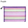 Color Rainbow Color Cosmetic Stationery Nylon Cosmetic Storage Grid Zipper Pencil Case Mesh Pen Bag