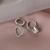 Charm Coper Plating Hollow Asymmetry Heart Ear Buckle Women Jewelry Hoop Earrings Heart Earrings