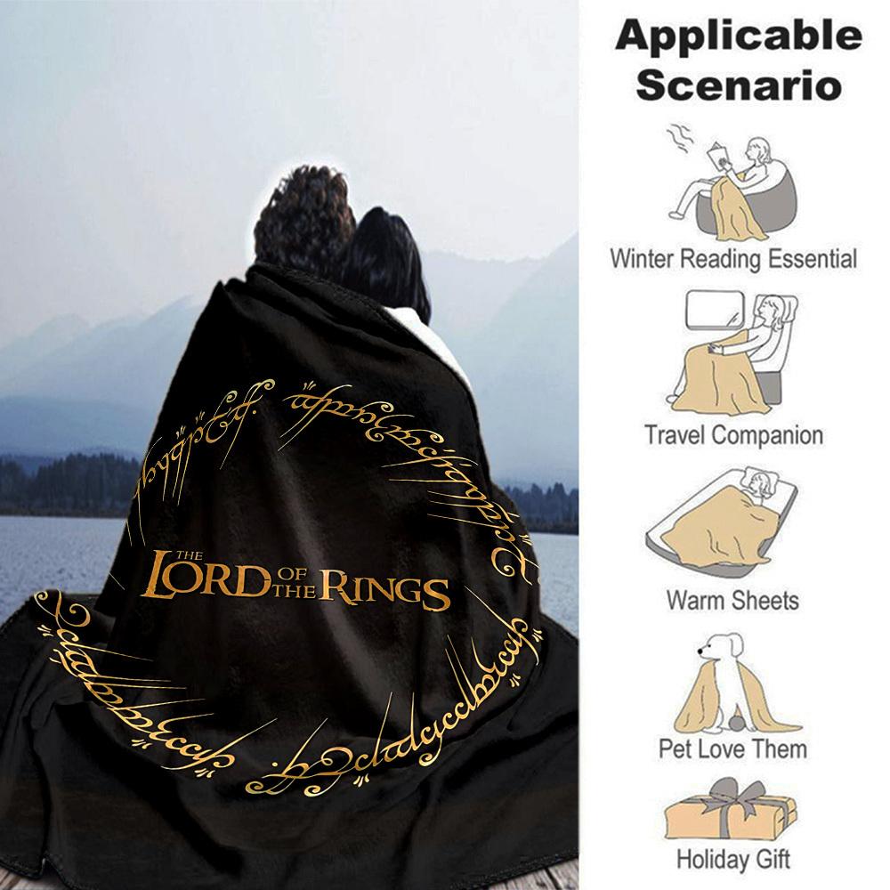 1pc Lord of the Rings Flannel Blanket Soft Warm Throw for Home, Office, Travel, All-Season Cozy Bedding GiftL1144