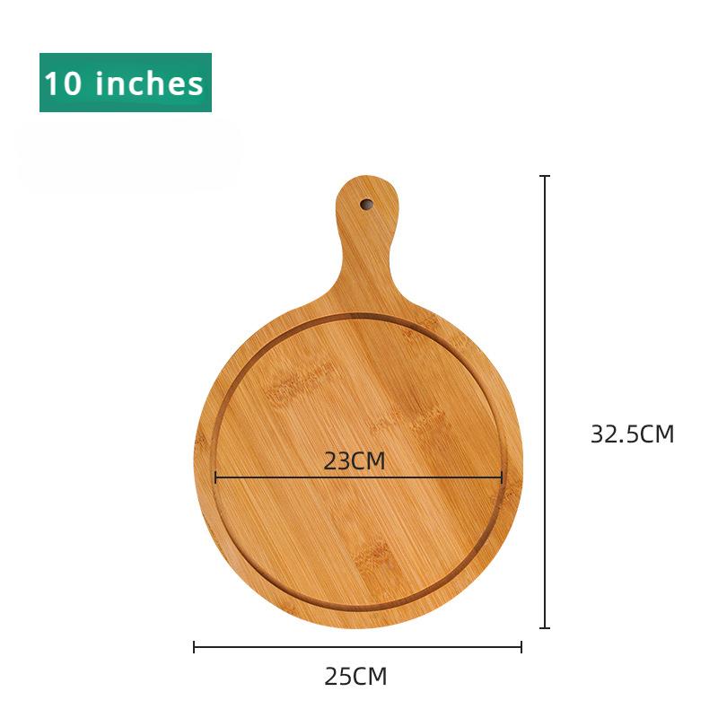 Разделочная доска из бамбука с ручкой, деревянный поднос, круглая прямоугольная разделочная доска для пиццы, нарезанная еда, хлеб, фрукты, овощи