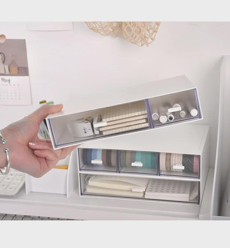 Многослойный штабелируемый настольный органайзер для косметики и канцелярских принадлежностей