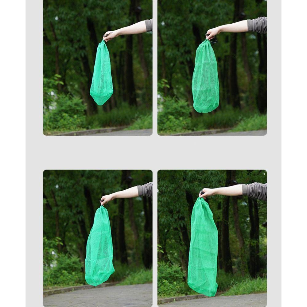 Easy to Carry Nylon Fishing Net Bag Green Foldable Green Fish Cage Thread Collapsible Fish Cage Fishing
